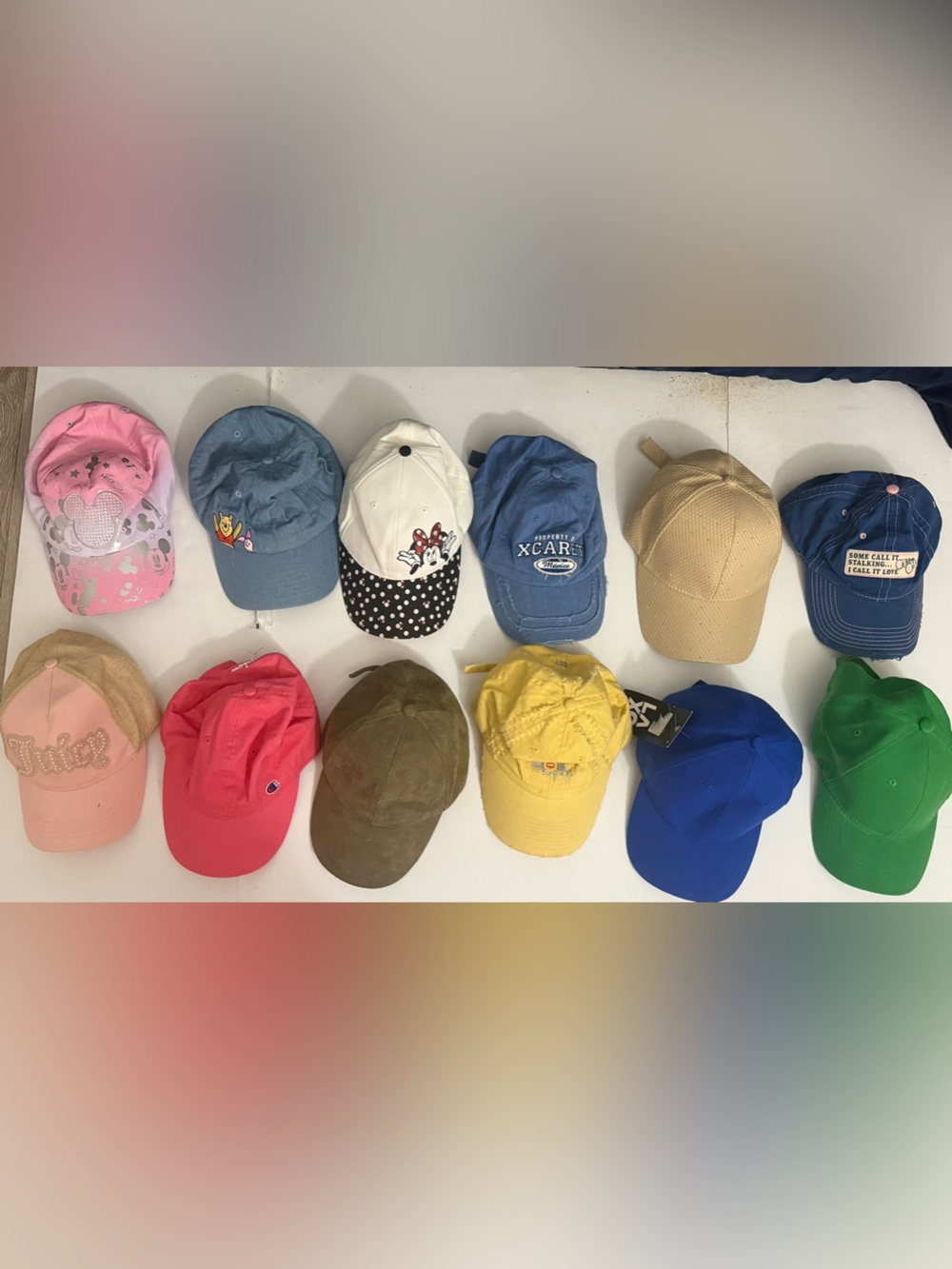 12 Hat Bundle Fossil Juicy Couture Champion Disney Xcaret Gold Caps etc.